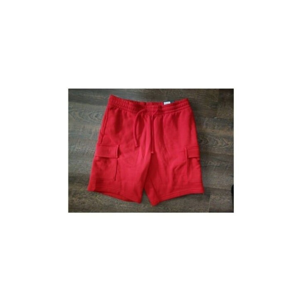 Mens M Red Cotton & Fleece Cargo Shorts NWT